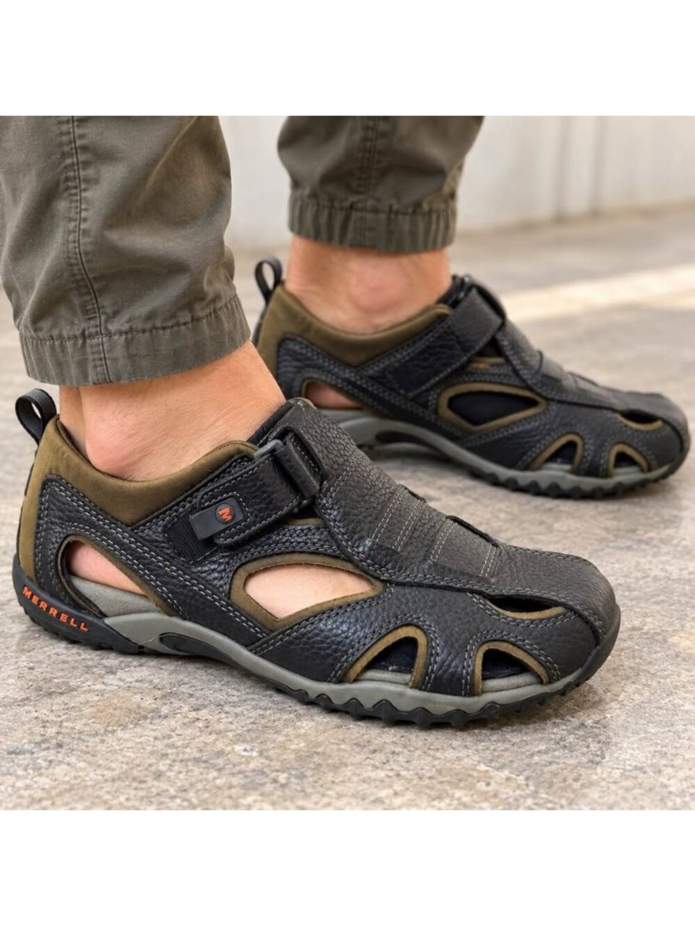 Merrell Galen Men’s Leather Closed Toe Hiking Fisherman Sandals Size 7